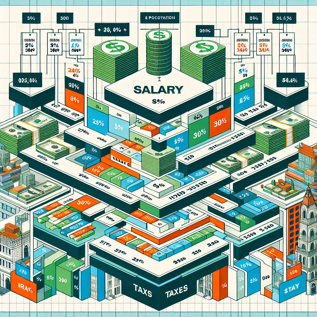 תרשים המציג את מבנה השכר והמס בישראל.